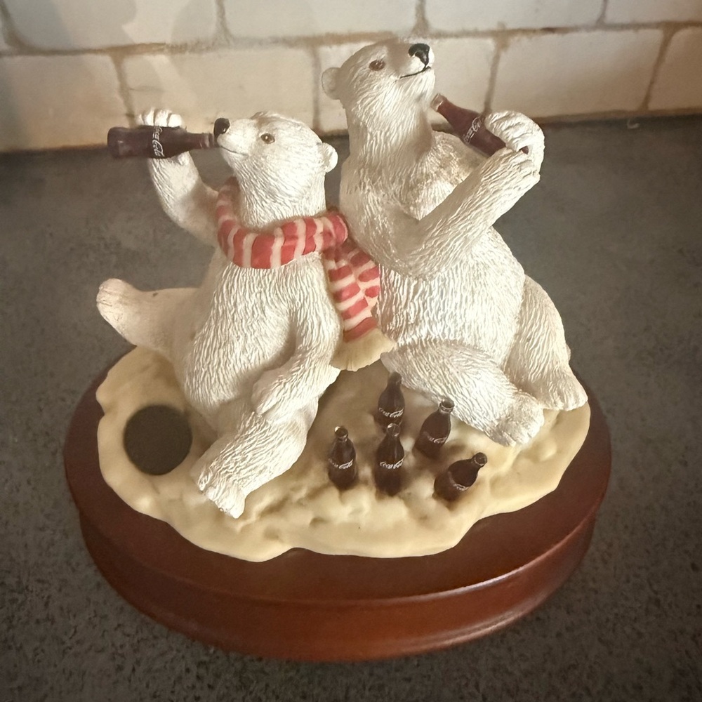 Coca Cola Collection bears Base with Brown and Silver Details